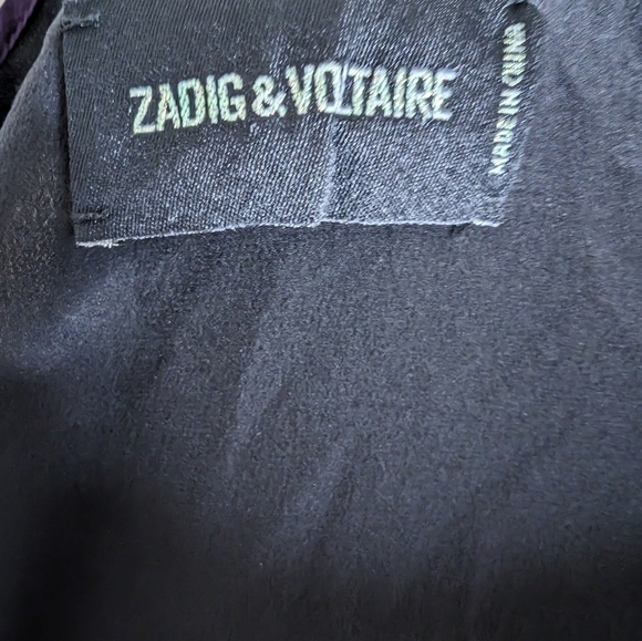 Zadig & Voltaire Black Blouse with Purple Trim - Picture 3 of 5